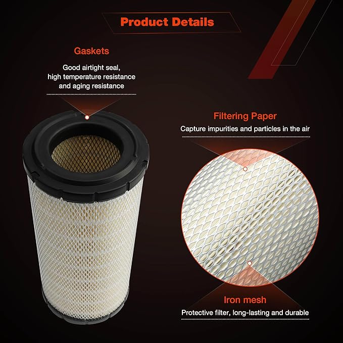 Air Filters Set P828889-P829333 110-6326 -110-6331 46562-46569 AT171853-AT171854 222421A1-222422A1 RS3544-RS3545 Compatible with Donaldson, Caterpillar Cat Backhoe, Wix, John Deere, Case and Baldwin