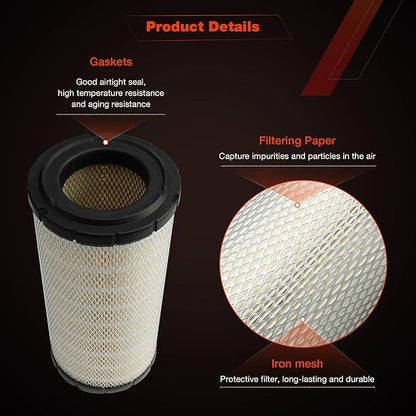 Air Filters Set P828889-P829333 110-6326 -110-6331 46562-46569 AT171853-AT171854 222421A1-222422A1 RS3544-RS3545 Compatible with Donaldson, Caterpillar Cat Backhoe, Wix, John Deere, Case and Baldwin