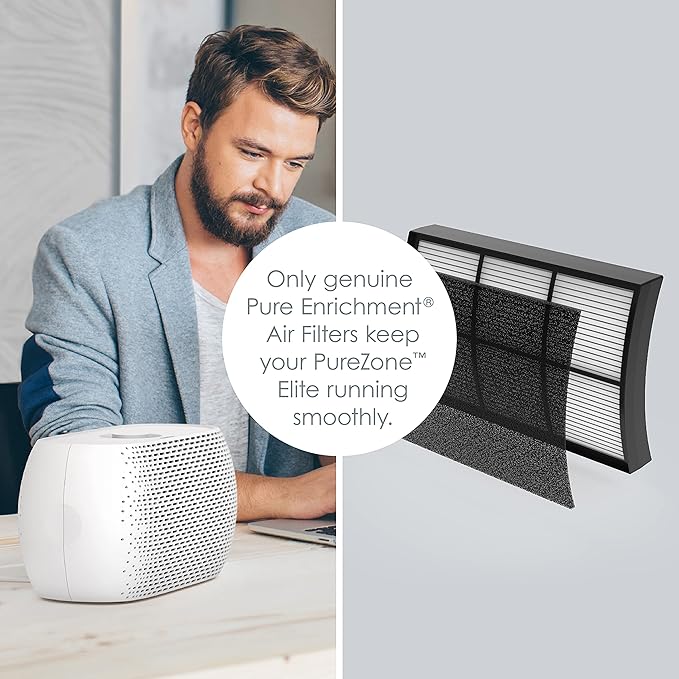 Pure Enrichment® Genuine 2-in-1 True HEPA Official Replacement Filter for The PureZone™ Breeze Tabletop Air Purifier (PECOMPAP)
