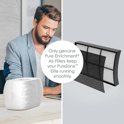 Pure Enrichment® Genuine 2-in-1 True HEPA Official Replacement Filter for The PureZone™ Breeze Tabletop Air Purifier (PECOMPAP)