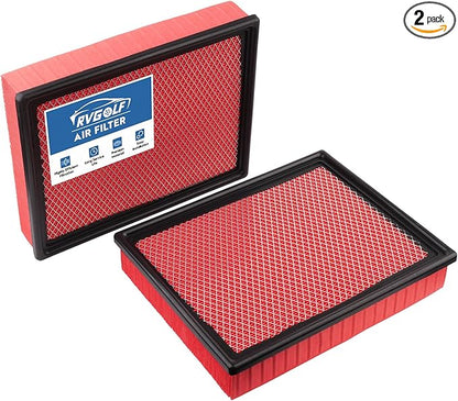 2PCS Engine Air Filter Fit for Silverado 1999-2019, Suburban 2000-2019, Tahoe2000-2019, Sierra1999-2019, Yukon 2000-2019 Air Filter Replacement Engine Filter Accessories# CA8755A