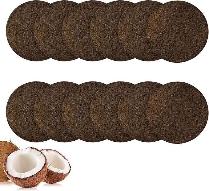 12 Pack Biodegradable Natural Filters for Kitchen Compost Bin, 7.25 Inch Compost Bin Charcoal Filter for Countertop Bin Pail Replacement, Longer Lasting Round Activated Charcoal Home Bucket Refill Set