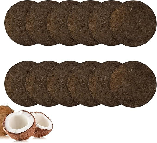 12 Pack Biodegradable Natural Filters for Kitchen Compost Bin, 7.25 Inch Compost Bin Charcoal Filter for Countertop Bin Pail Replacement, Longer Lasting Round Activated Charcoal Home Bucket Refill Set
