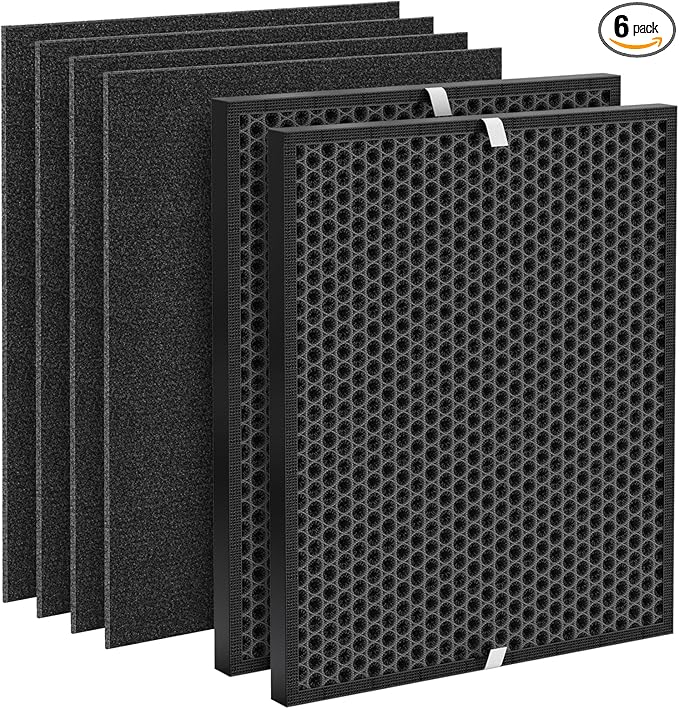 Replacement Filter Compatible with Air Doctor AD3000 AD3000M AD3000Pro Air Cleaner Purifier, Not for AD3500 Version, Includes 2 VOC Carbon Filters + 4 Pre-filters