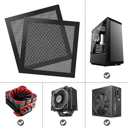 MoKo 140mm Dust Filter for Computer Cooler Fan, [4 Pack] Magnetic Frame PC Fan Dust Mesh PC Cooler Filter Dustproof PVC Cover Computer Fan Grills - Black