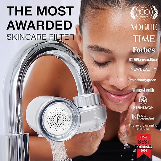 Filterbaby Skincare Filter 2.0, Bathroom Sink Filter Faucet for Men and Women’s Skin Care, 99.9% Chlorine Removal – 0.000001 mm Carbon Fiber, Clinically Tested, Skin Hydration in 2 Weeks (Chrome)