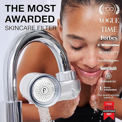Filterbaby Skincare Filter 2.0, Bathroom Sink Filter Faucet for Men and Women’s Skin Care, 99.9% Chlorine Removal – 0.000001 mm Carbon Fiber, Clinically Tested, Skin Hydration in 2 Weeks (Chrome)