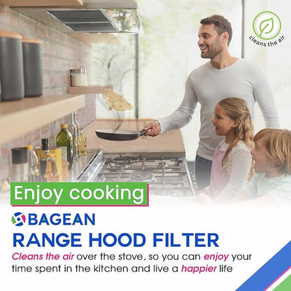 Stove Hood Vent Filter 11.6” x 11.2” BPQTF S99010317 Compatible with Broan Range Hood Filter Replacement for Ductless Overhead - Metal Mesh Filters Grease and Carbon Freshens Kitchen Oven Air (2-Pk)