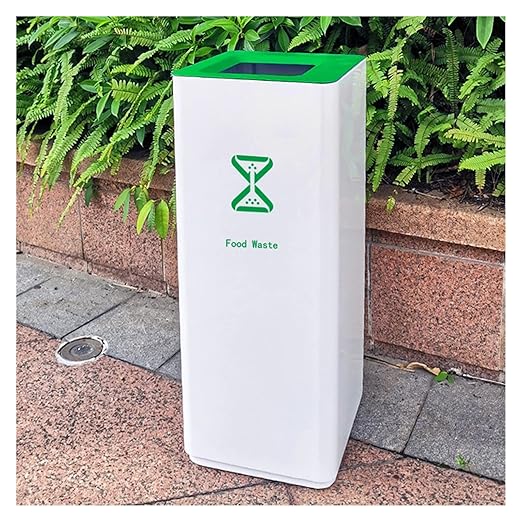 GLigeT Outdoor Trash can White Combined Trash Can Large-Capacity Square Sorting Trash Can Outdoor Direct Throw Trash Can Without Cover, Anti-Fingerprint Technology 48L Trash Can (Size : A)