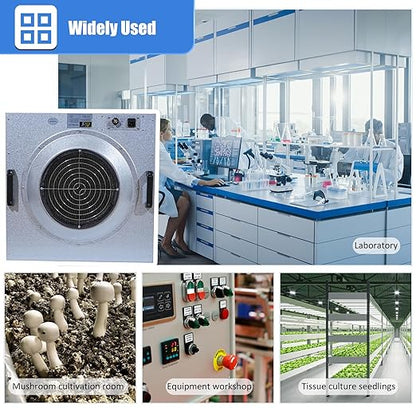 FFU HEPA H14-Filter Laminar Flow Hood Updated FanFilter Unit（Include HEPA Filter）100/ISO Class 5 Cleanroom/Laboratory/Cleanroom/Mushroom Room, Laminar Air Flow Hood(22.6"x22.6"110V)