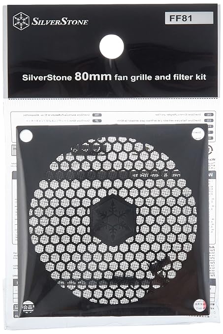 SilverStone Technology FF81 80mm Standard Fan Filter with Honeycomb Grille, black, SST-FF81B