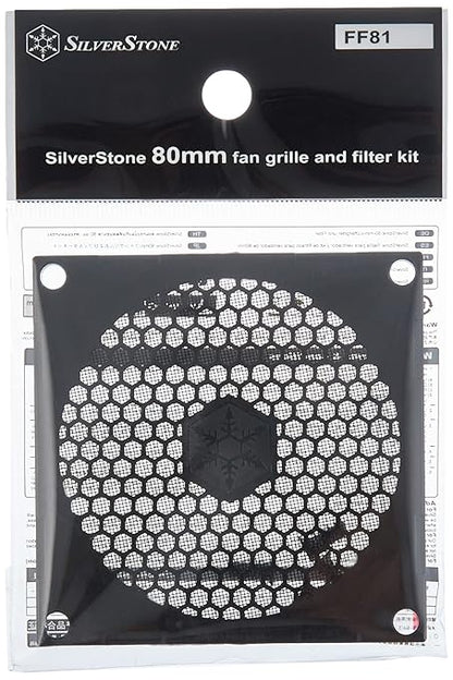 SilverStone Technology FF81 80mm Standard Fan Filter with Honeycomb Grille, black, SST-FF81B