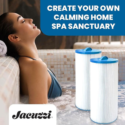 Jacuzzi ProClear II 60 Sq Ft Replacement Filter Cartridge 6000-383AJ2, Fits 2002+ J-300 Series Hot Tubs - Hydro Filter with Twist-Off Cap, Premium Spa Water Filtration for Clean, Clear Waters - 2 Pack