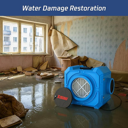Hepa Air Scrubber 800CFM Commercial Air Purifier with 3-Stage Filtration Negative Air Machine Industrial Air Scrubbers for Water Damage Restoration