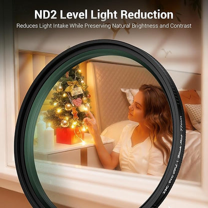 82mm Black Diffusion 1/4 & Reflectivity CPL 2 in-1 Filter with Lens Cap, Dreamy Softens Highlights with Effective Polarization, Mist Cinematic Polarizer Effect Filter with ND2 Reduction