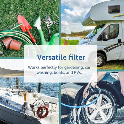Filterlogic RV & Marine Inline Water Filter for Boats, RVs, NSF Certified, Campers, Gardening, Planting, Trailer or Motor Home KDF Filter, Pack of 2
