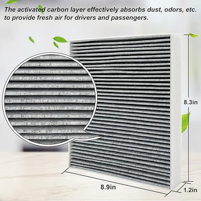 2Pcs Capume for Cabin Air Filter JM133 Fits for 2021-2025 Elantra, 2022-2024 Ioniq 5, 2021-2025 Santa Fe, 2020-2025 Sonata, 2022-2025 Tucson, 2021-2025 K5, Fits 97133 - L1000, 97133-N9100, PC99594P
