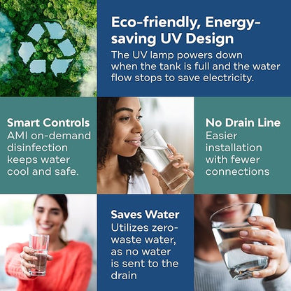 AMI Sola Pure, Under-The-Counter UV Water Purifier, Water Filter for Sink with UV and UF