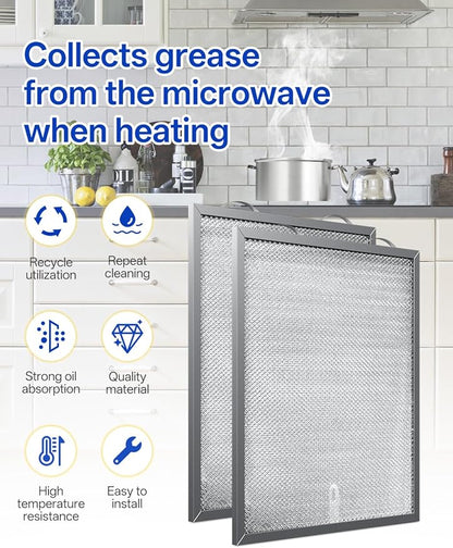 WA6500 QT20000 BPQTF B-roan Stove Hood Vent Filter 11.25"x11.25"x0.38" Aluminum Mesh Charcoal Combo Grease & Carbon Freshens Kitchen Air