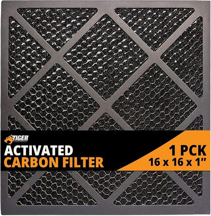 Tiger Tough HEPA 500 Activated Carbon Filter 16x16x1 – Replacement Air Purifier Filter for Air Scrubbers, Odor Removal & VOC Control – Compatible with HEPA Air Purifiers & Home Air Filters