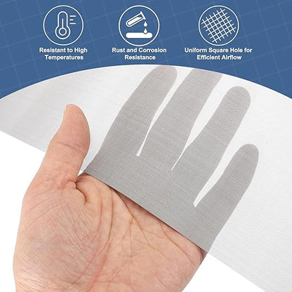 uxcell 2Pcs 120 Mesh 48" x 16" Woven Wire Mesh, 304 Stainless Steel Air Vent Filter Screen, Window Screen Mesh for DIY Projects Vents Cover Filtration Animals Fence