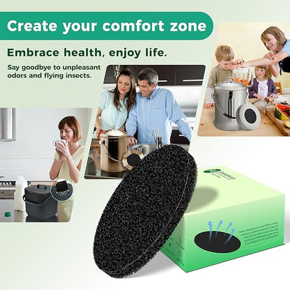 Polyurethane Activated Charcoal Filters -7 Pack 4.5 Inch Square Strong Odor Control Replacements for Kitchen and Countertop Compost Buckets/Bins