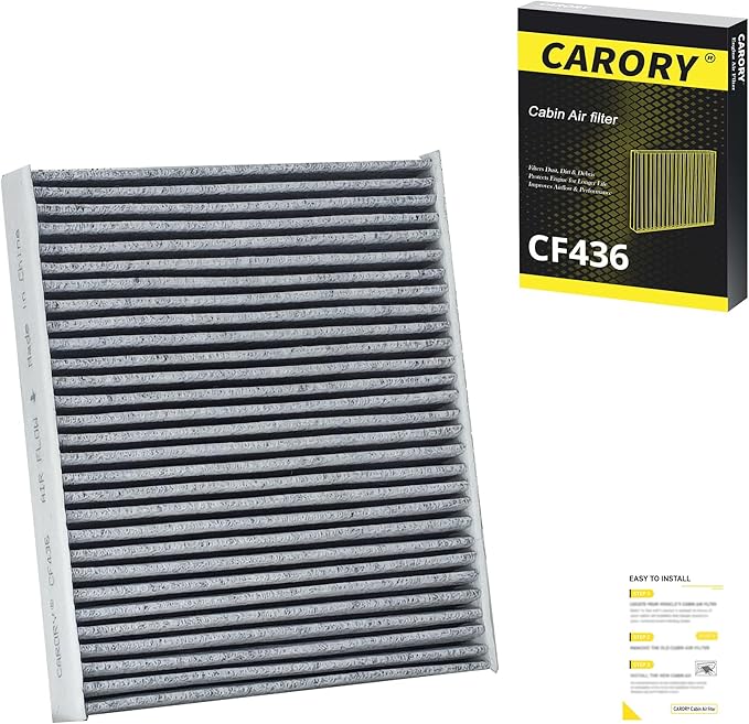 Cabin Air Filter w/Activated Carbon for Subaru Outback (2020-2025), Crosstrek (2018-2023), Ascent (2019-2025), Legacy (2020-2025), Impreza (2017-2023), OE# 72880-FL500, CF12436
