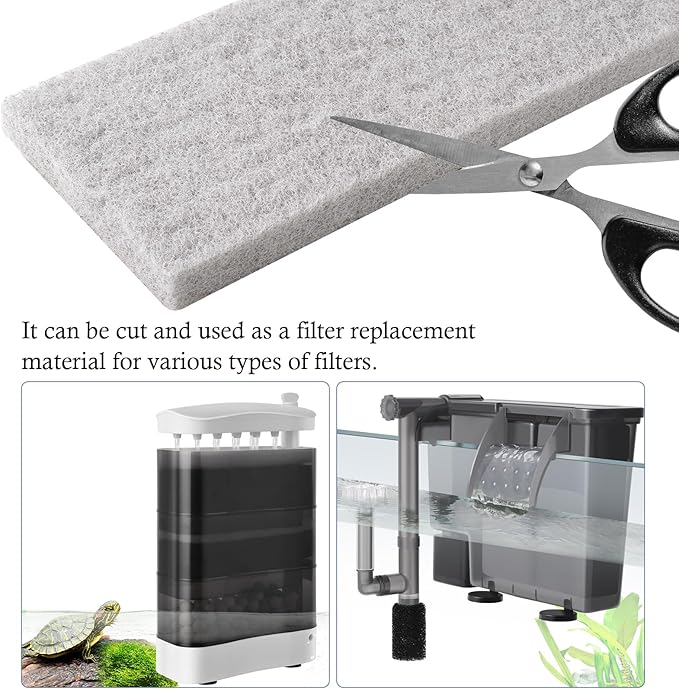 4-Pack Mixed Aquarium Sponge Filter Pad, Cut-to-Fit Aquarium Foam with Ammonia&Carbon&Phosphate Reducer, Aquarium Filter Foam Sponges for Fish Tank Filters (12.6" x 5" x 1'')