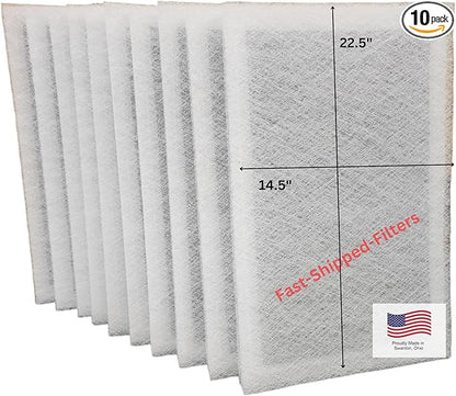 Fast-Shipped-Filters 10 Pack 16x25 Replacement Filter Pads Designed to Fit MicroPower Guard One Hour Air Cleaner Refill White
