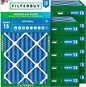 Filterbuy 12x25x4 Air Filter MERV 13 Optimal Smoke & Allergy Defense (12-Pack), Electrostatic Pleated HVAC AC Furnace Filters Replacement, Made in USA (Actual Size: 11.50 x 24.50 x 3.63)