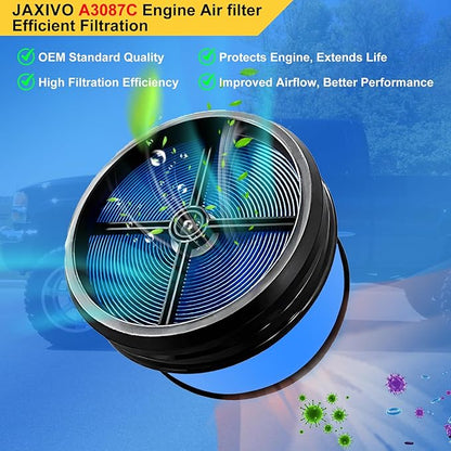 A3087C Engine Air Filter Compatible With 06-10 Silverado/Sierra 2500HD,07-10 Silverado/Sierra 3500HD,07 Silverado/Sierra 2500HD 3500 Classic, 6.6L 8Cyl Replaces P610875