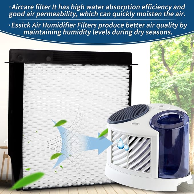 1040 Essick Humidifier Wick Filter for AIRCARE Air Humidifier B23 DP3 B40 B40-C 3D6-100 5D6-700 7D6-100 B23-710 B23-810 D46-720 CM330 500 700 3000 series Fit MoistAir models: MA-0300 MA-0500 - 4 Pack