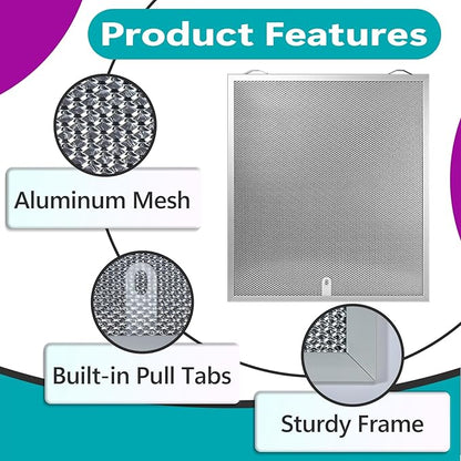 4 Pcs S99010430-002 Range Hood Filters Compatible with Broan-Nutone HPF30 Aluminum Mesh Grease Filter, Replaces 99010430-002, 4512880, 15.75''x13.78''x0.36''