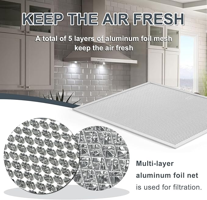 BPS1FA30 Range Hood Grease Filter 11-3/4" x 14-1/4" (4-Pack) Multi-layer Aluminum Mesh Filter,Replaces 99010299 NuTone Allure 30" WS1 QS2 and Broan QS1 30" by oneket