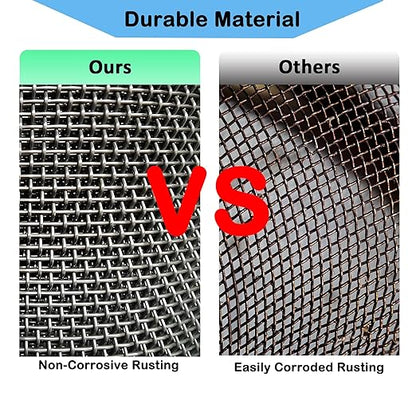 304 Stainless Steel Mesh Screen#40Mesh -Size:15.7"x47.2"(40x120cm), for Home, Garden and Farm. Window or Door Filter, Guards Against Pests Like Mice, Snakes, and Rodents. Easy to Cut and Install.