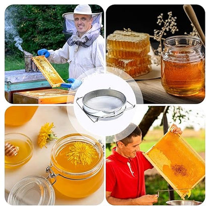 Honey Separator,Stainless Steel Double Sieve,Beekeeping Honey Harvesting Supplies | for Harvesting Processing Apiary Commercial Beekeepers Outdoor