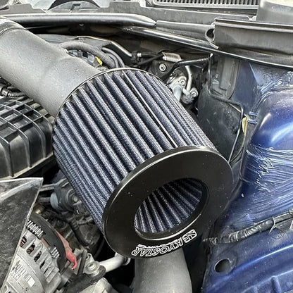 KYOSTAR Universal 3.5" (89mm) High-Flow Air Filter, Reusable Cone Cold Air Intake, High Performance Washable Clamp-On Car High Flow Air Kit, Flange Diameter: 3.5 Inch, Filter Height: 6.1 Inch, Black