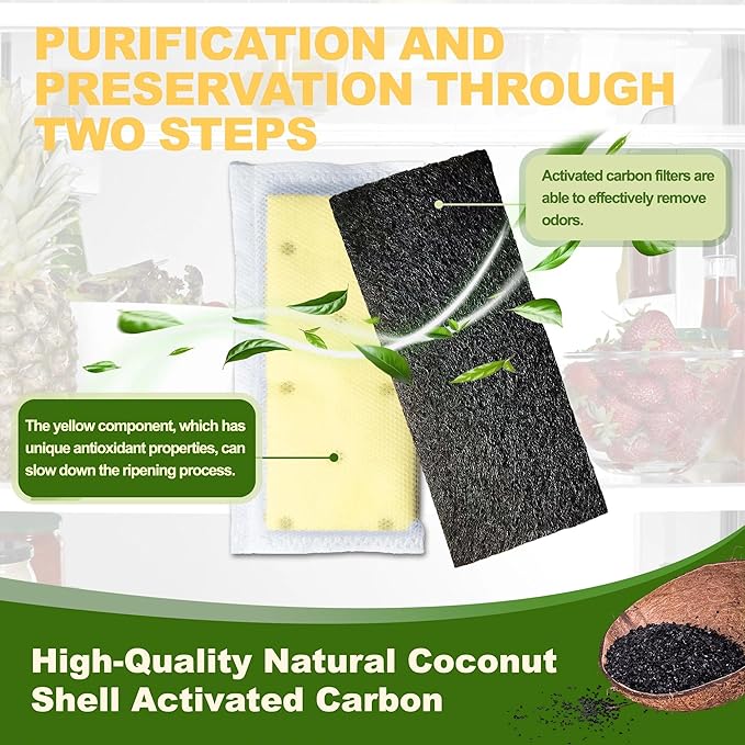 6 Pack Refrigerator Air Filter Replacements for PureAir PK-2 Produce Keeper Plus FRPAPK2RF, Antioxidant & Activated Carbon Filter Compatible with Frigidaire Gallery Models GRMC2273BF GRMC2273BD GRMG22