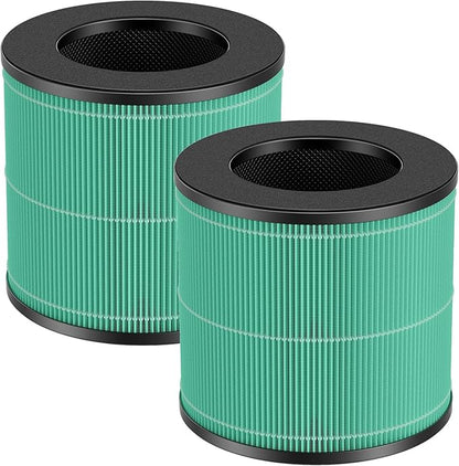 2 Pack AC300 True HEPA Replacement Filter Compatible with Purivortex AC300 Air Purifiers, 3-in-1 H13 True HEPA Filter Green