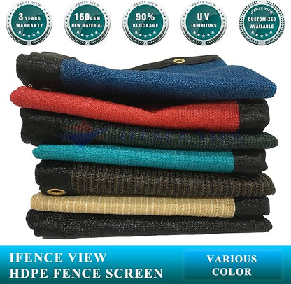 Ifenceview 6'x1' to 6'x100' Brown Shade Cloth Panels Fence Privacy Screen Fabric Mesh Net for Construction Site Yard Driveway Garden Railing Pool Balcony Canopy Awning 160 GSM (6' x 98')