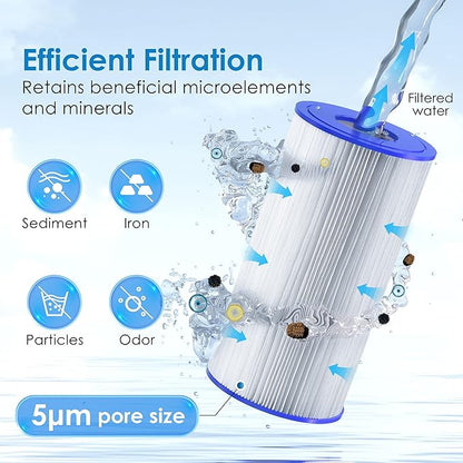 Waterdrop W50PEHD Whole House Water Filter, Replacement for American Plumber, W10-PR, Culligan® R50-BBSA, GE ®FXHSC, GXWH40L, GXWH35F, 5 Micron, 10" x 4.5", High Flow Sediment Filters, Pack of 3