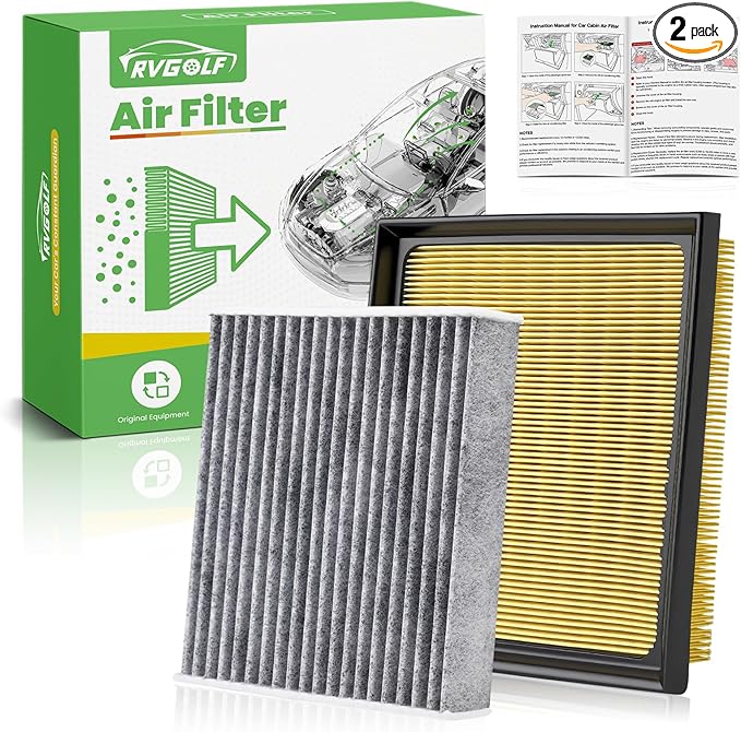 Engine+Cabin Air Filters (All Only Fit Hybrid, Not Gas!) Fit for 2016-2018 Toyota RAV4 2.5L, 2010-2015 Prius 1.8L Engine Air Filter AC Air Filter for My Car Accessories# 17801-37020 CF10285