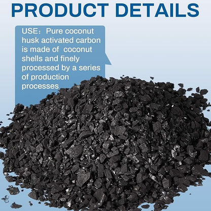 Timgle Bulk Water Air Filter Activated Charcoal Coconut Hull Granular Activated Carbon 10-18 Mesh Water Distiller Charcoal Filters Media for Filtration(20 Lbs)