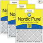 Nordic Pure 25x25x1 (Actual Size: 24 1/2 x 24 1/2 x 3/4) Pleated MERV 10 Air Filters 3 Pack