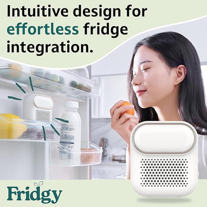 Fridge Air Purifier | Keeps Fridge Odor-Free & Produce Fresh Longer | Compact, Easy to Use & Battery-Powered Deodorizer | Better Than Baking Soda