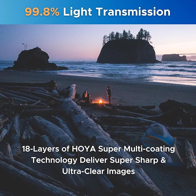 Hoya EVO Antistatic 55mm UV Filter — Camera Filters with 16-Layer SMC Coating, 3mm Thick, Optical Glass for Superior Resolution - Dust, Stain & Scratch-Resistant for Clear and Distortion-Free Images