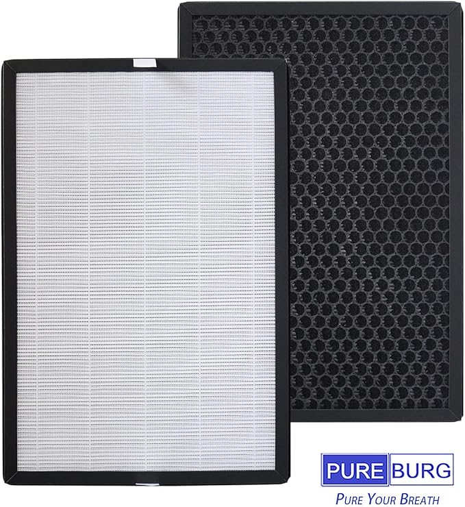 PUREBURG Replacement Filters Compatible with Mooka & Aiibot EP188 EPI-188 Air Purifiers,2-Pack H13 True HEPA 3-Stage Filtration Activated Carbon Air Clean Dust VOCs Odor