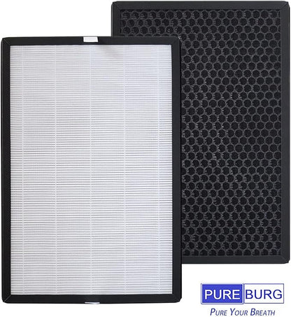 PUREBURG Replacement Filters Compatible with Mooka & Aiibot EP188 EPI-188 Air Purifiers,2-Pack H13 True HEPA 3-Stage Filtration Activated Carbon Air Clean Dust VOCs Odor