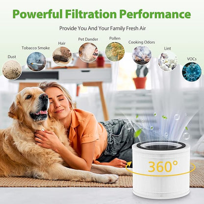 240 HEPA Replacement Filter Compatible with Puro 240 Air Purifier, 3 in 1 Grade Filtration HEPA 14 with Activated Carbon for 99.97% Air Pollutants Home Room, 240 Replacement HP-14 Filter, 2 Pack