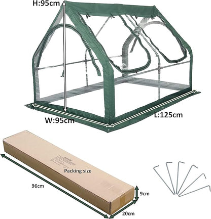 Portable Greenhouse for Garden Bed ,Easy Set-Up Gardening Flower House & Plant Sunshine Room with PVC Cover for Protecting Plant from Cold Frost & Birds & Insects